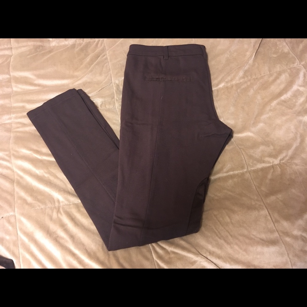 NWOT! Brown stretch skinny dress pants